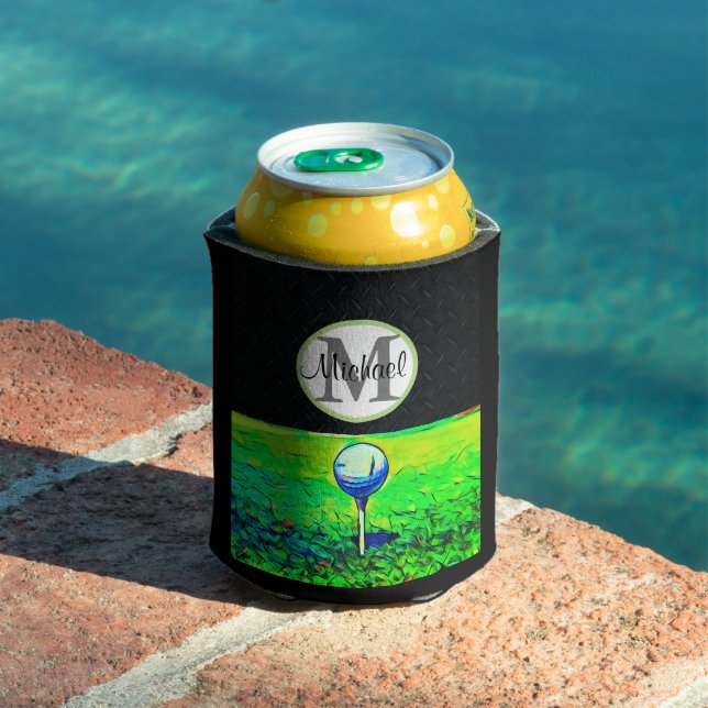 Monogramm für den Golfsport Name Cooler Vater Männ Dosenkühler (In Situ Pool)