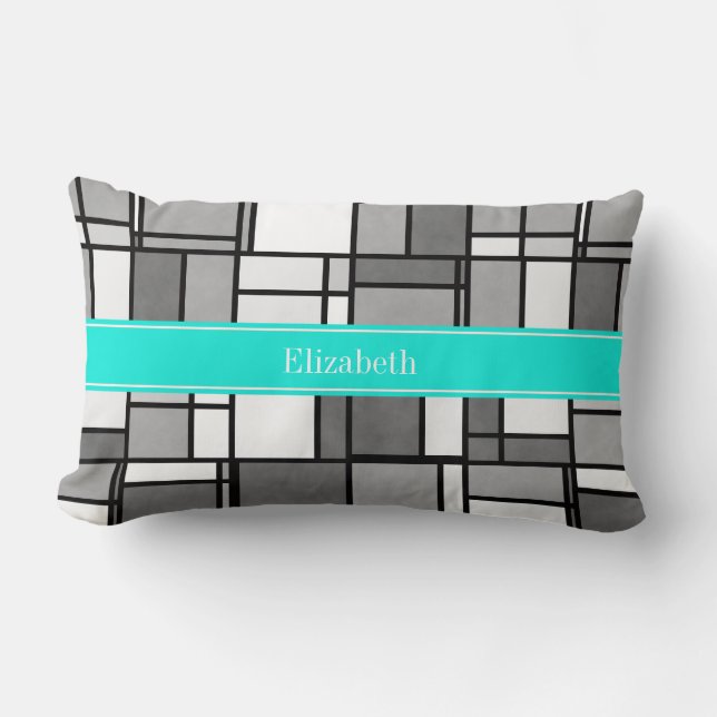 Monogramm für den Inspirierten Aqua-Namen Lendenkissen (Vorderseite)