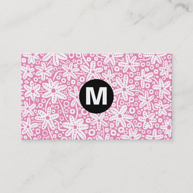 Monogramm für den mittleren Standort - Blume - ros Visitenkarte (Vorderseite)