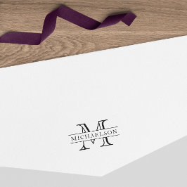 Monogramm für den Nachnamen von klassischen Grenzw Permastempel