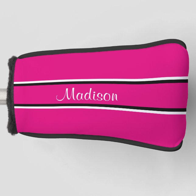 Monogramm für den rosa Schwarzen Streifen Golf Headcover (Vorderseite)