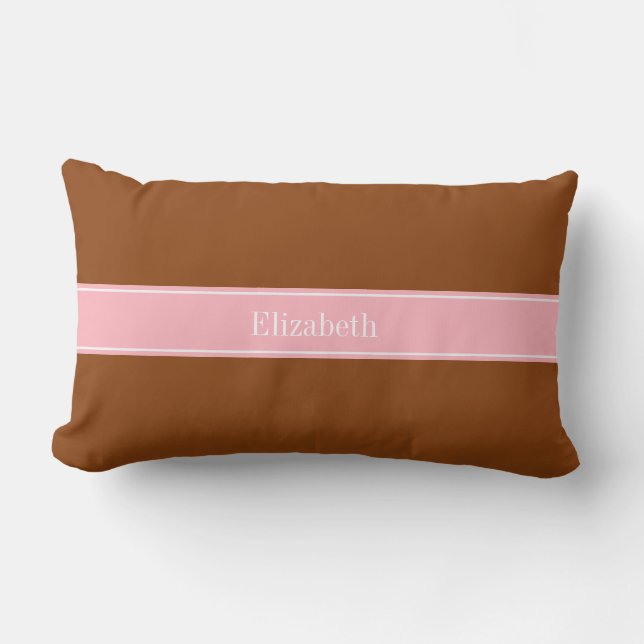 Monogramm für den rosafarbenen Ribbon-Namen Lendenkissen (Vorderseite)
