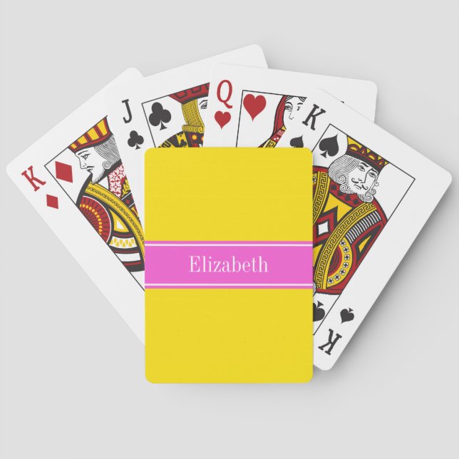 Monogramm für den rosafarbenen, rosafarbenen Multi Spielkarten (Rückseite)
