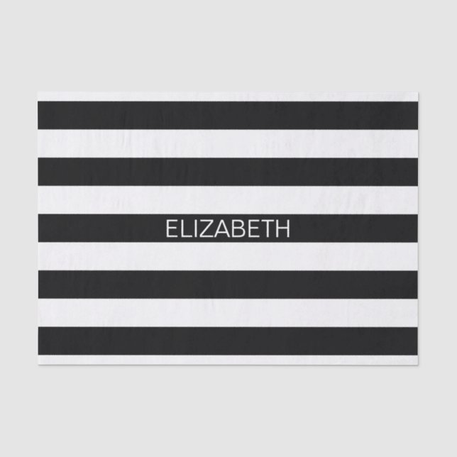 Monogramm für den Schwarz-weißen horizontalen Prep Seidenpapier (Vorderseite)