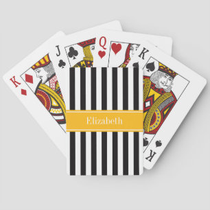 Monogramm für den Schwarz-weißen Streifen Goldenro Spielkarten