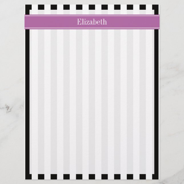 Monogramm für den Schwarz-weißen Streifen Orchid R (Vorderseite)