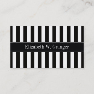 Monogramm für den Schwarz-weißen Streifen Visitenkarte