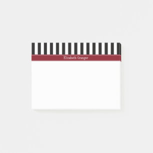 Monogramm für den schwarzen, schwarzen Streifen Bu Post-it Klebezettel
