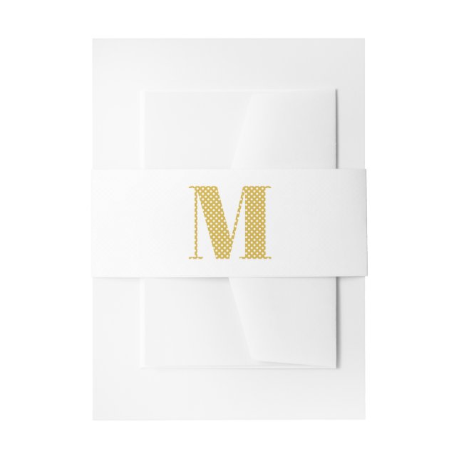 Monogramm für den weißen Polka-Dot Einladungsbanderole (Vorderseite Beispiel)