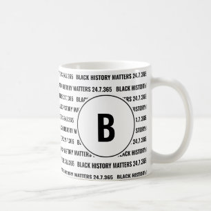 Monogramm für die benutzerdefinierte schwarze Hist Kaffeetasse