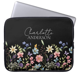 Monogramm für die Bezeichnung der schwarzen Wildbl Laptopschutzhülle