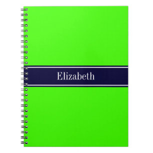 Monogramm für die Bezeichnung von Solid Lime Green Notizblock