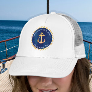 Monogramm für die blaue Streifen des Nautic Navy Truckerkappe