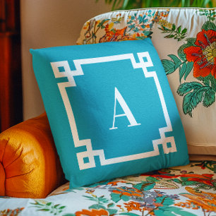 Monogramm für die blaue und die weiße griechische  kissen