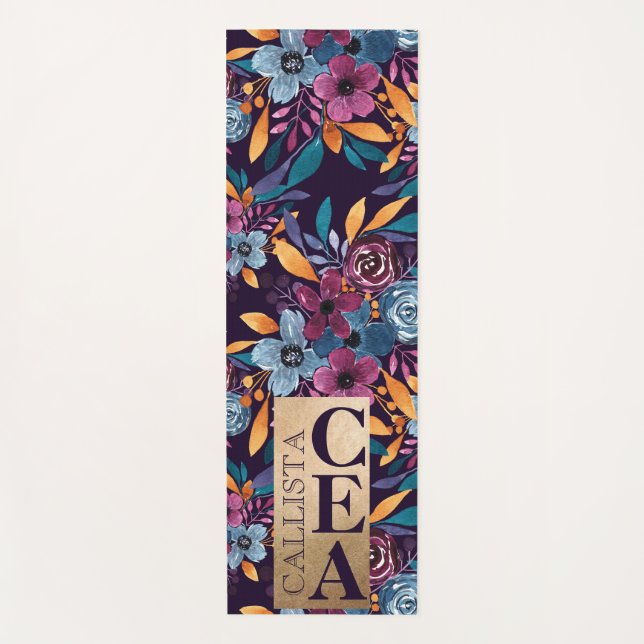 Monogramm für die Blume von Burgundi-Seestart Yogamatte (Vorderseite)