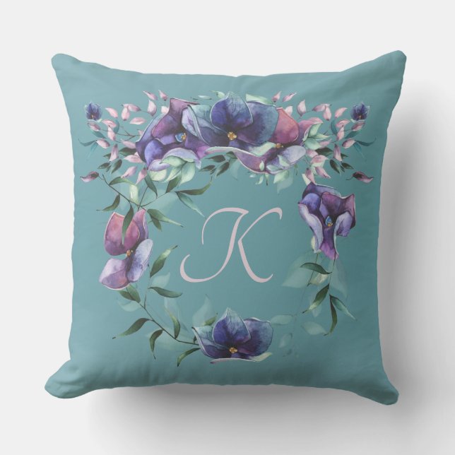 Monogramm für die Blumenverzauberung auf der Aquam Kissen (Vorderseite)