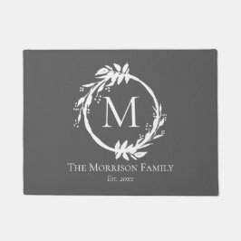 Monogramm für die elegante grauweiße Bezeichnung Fußmatte