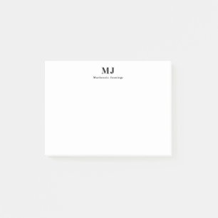 Monogramm für die Erstellung einer Liste, in der S Post-it Klebezettel