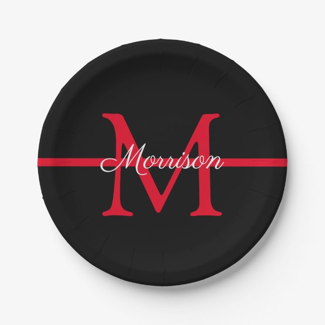 Monogramm für die Feuerwehrruhestandszeit der dünn Pappteller (Vorderseite)