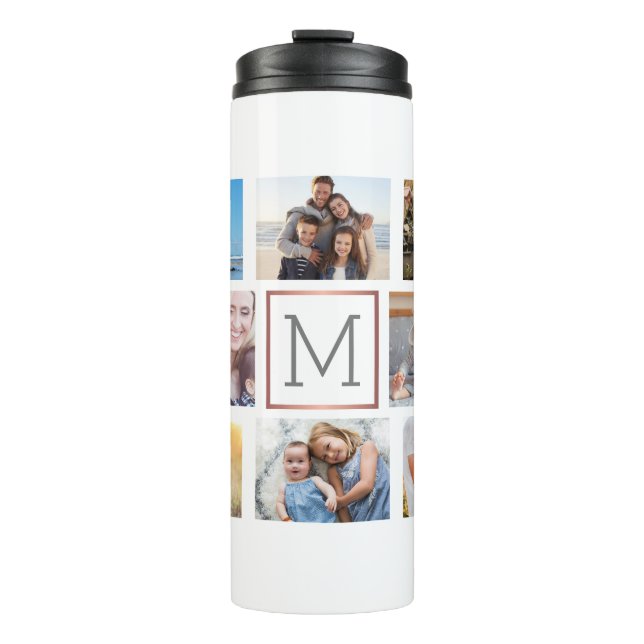 Monogramm für die FotoCollage der Familie Thermosbecher (Vorderseite)