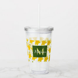 Monogramm für die gelbe Blume Acryltrinkbecher