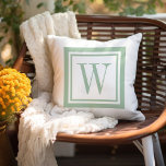 Monogramm für die Größen Grün und Weiß Classic Squ Kissen<br><div class="desc">Entwerfen Sie Ihr eigenes, individuelles Kissen in beliebiger Farbkombination, um sich perfekt mit Ihrer Wohngestaltung in jedem Raum abzustimmen! Verwenden Sie die Entwurfswerkzeuge, um die Hintergrundfarbe und die quadratische Randfarbe zu ändern, oder fügen Sie Ihren eigenen Text hinzu, um einen Namen, eine Monogramm-Initiale oder einen anderen speziellen Text einzufügen. Jedes...</div>