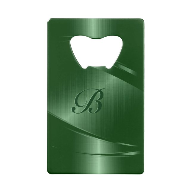 Monogramm für die grüne geometrische Geometrie Geldbeutel Flaschenöffner (Vorderseite)