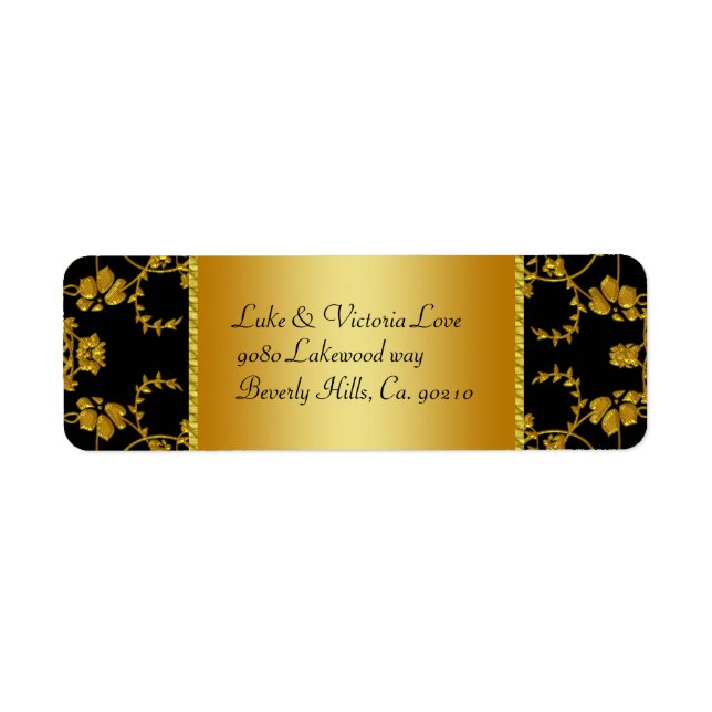 Monogramm für die Hochzeit von Gold und Black Flor (Vorne)