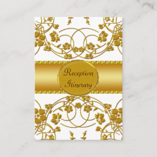 Monogramm für die Hochzeit von Gold und Weiß Begleitkarte