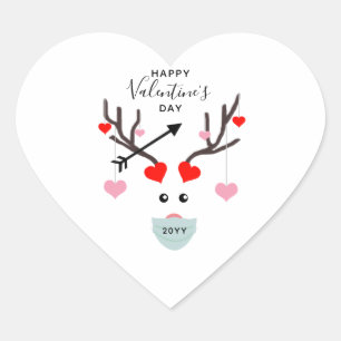 Monogramm für die Maske des niedlichen Valentinsta Herz-Aufkleber