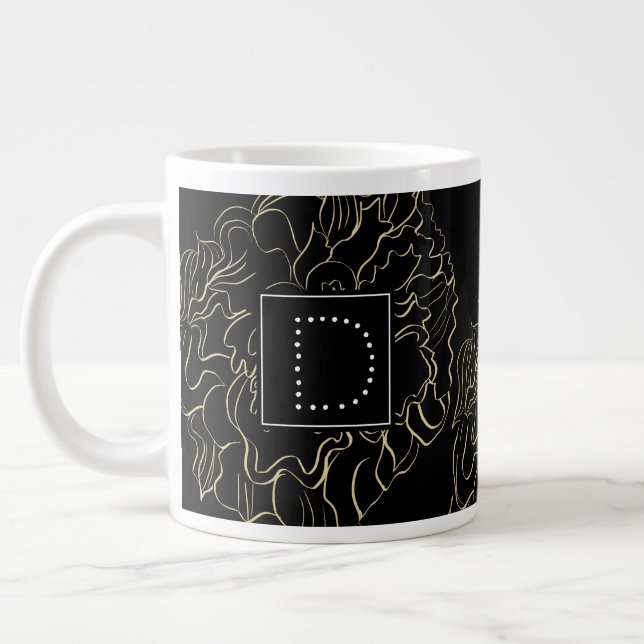 Monogramm für die Minimalistische Narbenblume Jumbo-Tasse (Links)