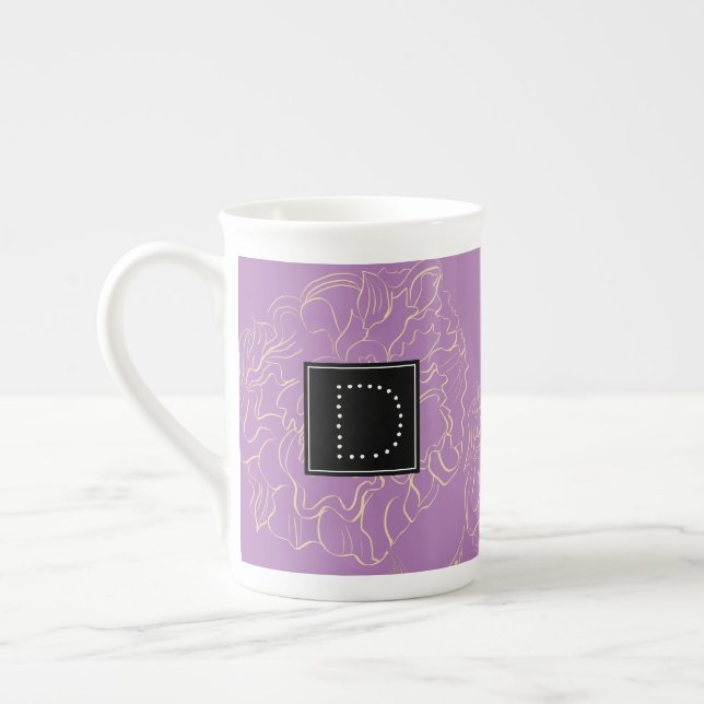 Monogramm für die Minimalistische Narbenblume Prozellantasse (Links)