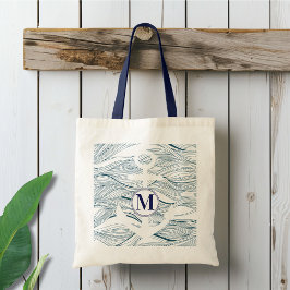 Monogramm für die Nautische Marine und den Weißank Tragetasche