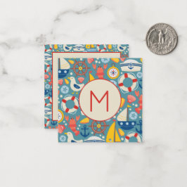 Monogramm für die niedliche Lebensdauer des Nautis Mitteilungskarte