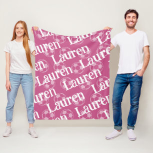 Monogramm für die rosa und weiße Neuheit Fleecedecke
