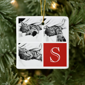 Monogramm für die rote und weiße Grafik Keramikornament