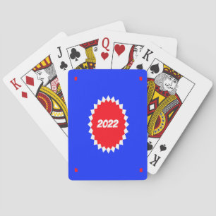 Monogramm für die rote, weiße und blaue Sternexplo Spielkarten