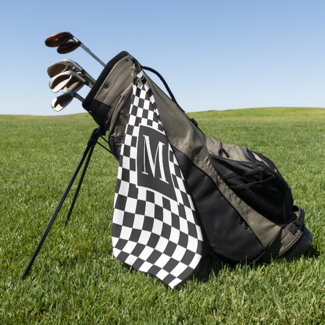 Monogramm für die schwarz-weiße Tafel Golfhandtuch (Gras)