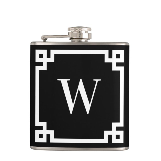 Monogramm für die schwarze und die weiße griechisc flachmann (Vorderseite)