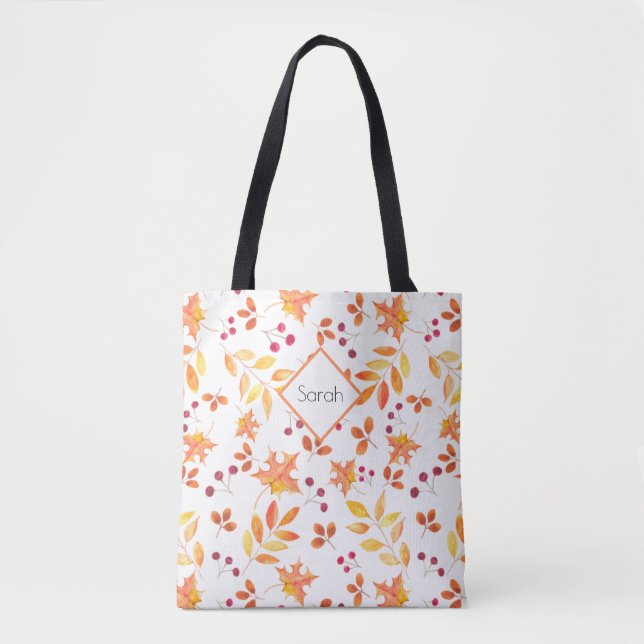 Monogramm für die Wasserfarben des Herbstes Tasche (Vorderseite)