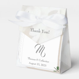 Monogramm für die weiße Spitze und Rose Geschenkschachtel
