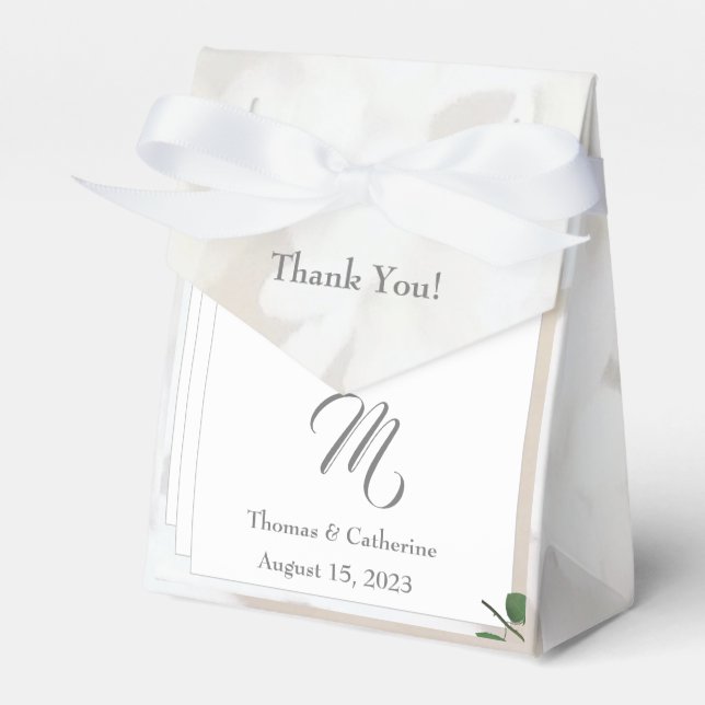 Monogramm für die weiße Spitze und Rose Geschenkschachtel (Vorderseite)