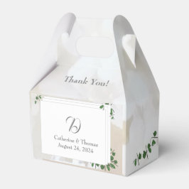 Monogramm für die weiße Spitze und Rose Geschenkschachtel