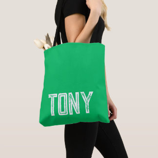 Monogramm für einen grünen Apple-Individuelle Name Tasche