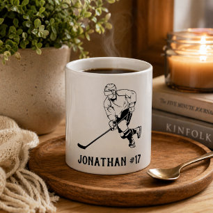 Monogramm für Eishockeyspieler Kaffeetasse