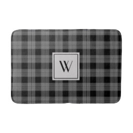 Monogramm für elegante Karierte Karos in Schwarz u Badematte