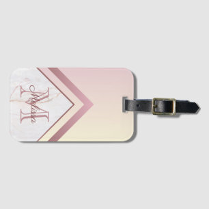 Monogramm für geometrische Zickzack Rose Gepäckanhänger