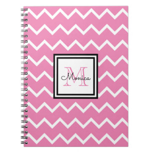 Monogramm für Girl-Pink-Namen Zickzack Notizblock