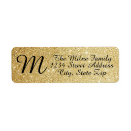 Monogramm für Gold-Glitzer - Rücksendeadressen-Auf