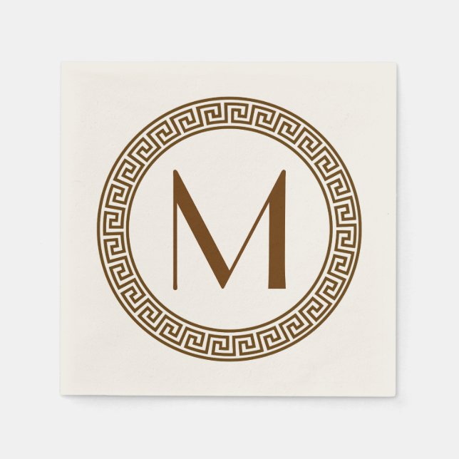 Monogramm für griechisches Schlüsseldesign Serviette (Vorderseite)
